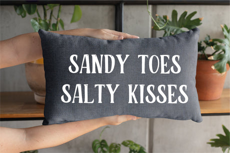 Sandy Toes Salty Kisses Pillow, Nautical Pillow, Beach Pillow, Beach Decor, Summer Decor, Summer Pillow, Lake Decor, Summer Pillow Cover - Arria Home