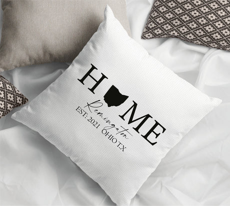 Home State Pillow, Home State Cushion, Custom Throw Pillow, Personalize Pillow, Housewarming Gift, New Home Gift, House Throw Pillow - Arria Home