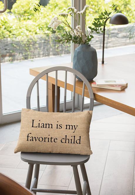 Favorite Child Pillow, Funny Mom Pillow, Custom Lumbar Pillow, Funny Pillow, Funny Father Pillow, Funny Mothers Day Gift, Personalize Pillow - Arria Home