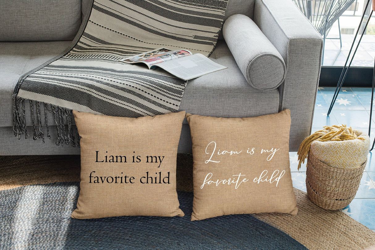 Favorite Child Pillow, Funny Mom Pillow, Custom Lumbar Pillow, Funny Pillow, Funny Father Pillow, Funny Mothers Day Gift, Personalize Pillow - Arria Home