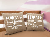 Address Pillow, Floor Pillow, Personalize Pillow, Home Pillow, Custom Burlap Pillow, Custom Pillow, Custom Pillow Covers, Custom Pillow Case - Arria Home