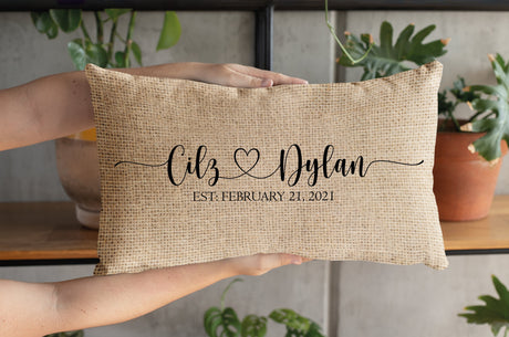 Personalized Pillow, Personalize Pillow, Custom Pillow Case, Custom Pillow, Anniversary Gift, Wedding Gift, Couple Pillow, Name Pillow Cover - Arria Home