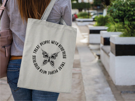 Tote Bags For Women, Cute Tote Bag, Treat People With Kindness, Butterfly Tote, Custom Tote Bag, Personalized Tote Bag, Canvas Tote Bag - Arria Home