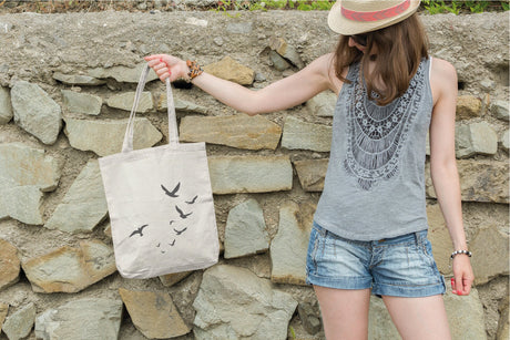 Cute Tote Bag, Tote Bags For Women, Canvas Tote Bag, Shopping Bag, Market Tote Bag, Cotton Tote Bag, Bird Tote Bag, Minimalist Tote Bag - Arria Home