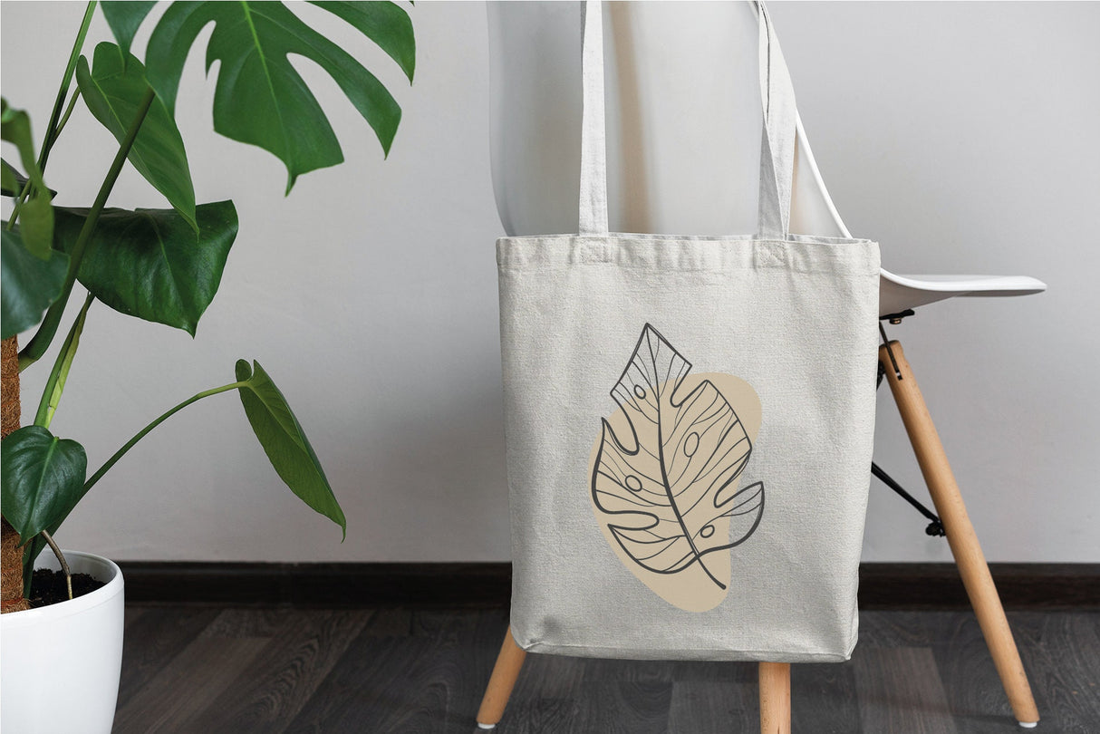 Floral Tote Bag, Abstract Plant Tote Bag, Flower Tote Bag, Minimalist Tote Bag, Canvas Tote Bag, Shopping Bag, Market Tote Bag, Custom Tote - Arria Home