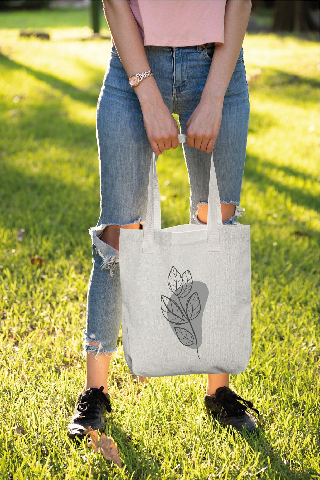 Cute Tote Bag, Floral Tote Bag, Canvas Tote Bag, Reusable Tote Bag, Minimalist Tote Bag, Cotton Tote Bag, Plant Tote Bag, Grocery Tote Bag - Arria Home