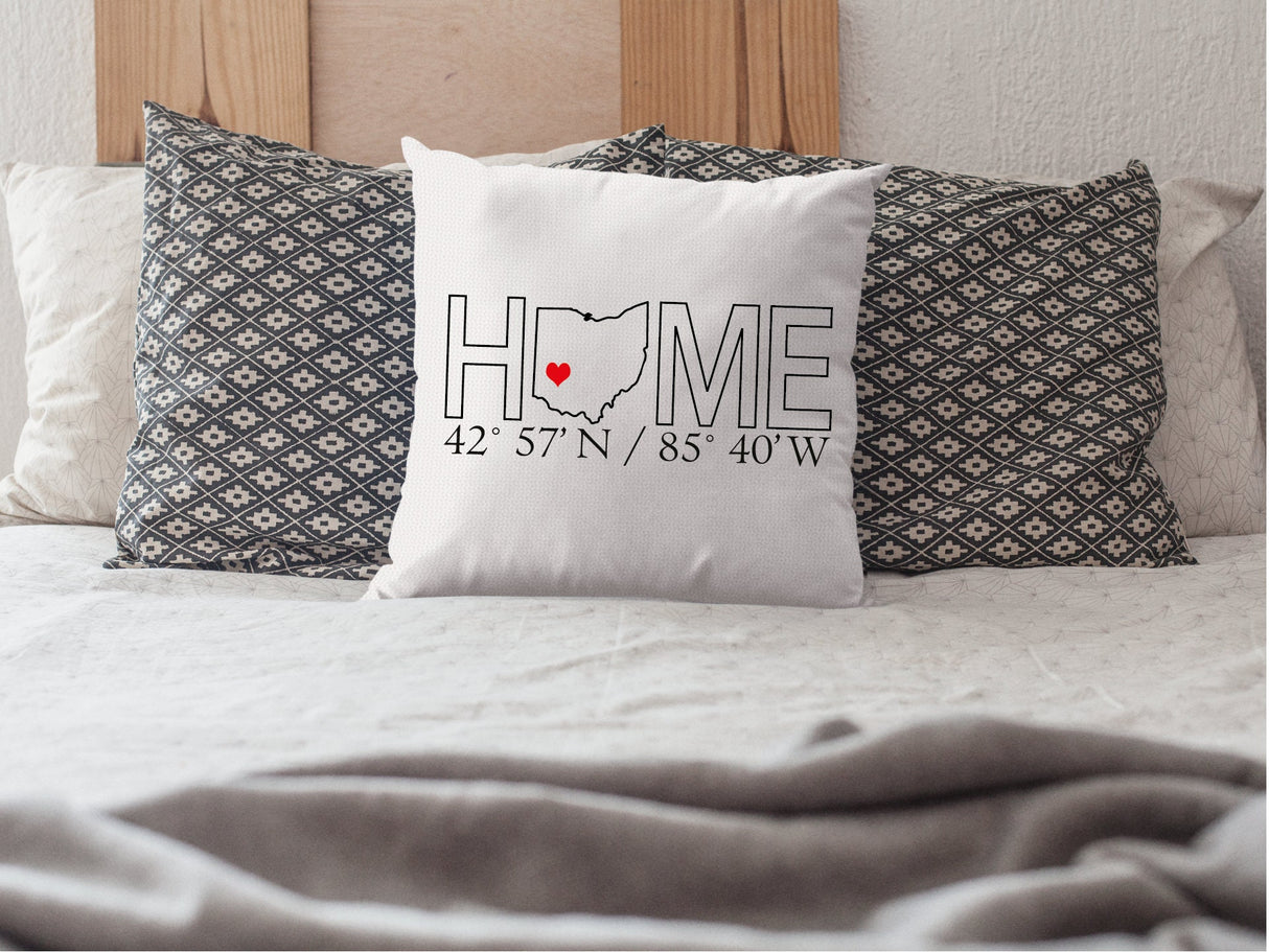 Custom Home Coordinate Pillow, Address Pillow, Home Pillow, Housewarming Gift, Realtor Closing Gift, Coordinate Pillow, House Warming Pillow - Arria Home