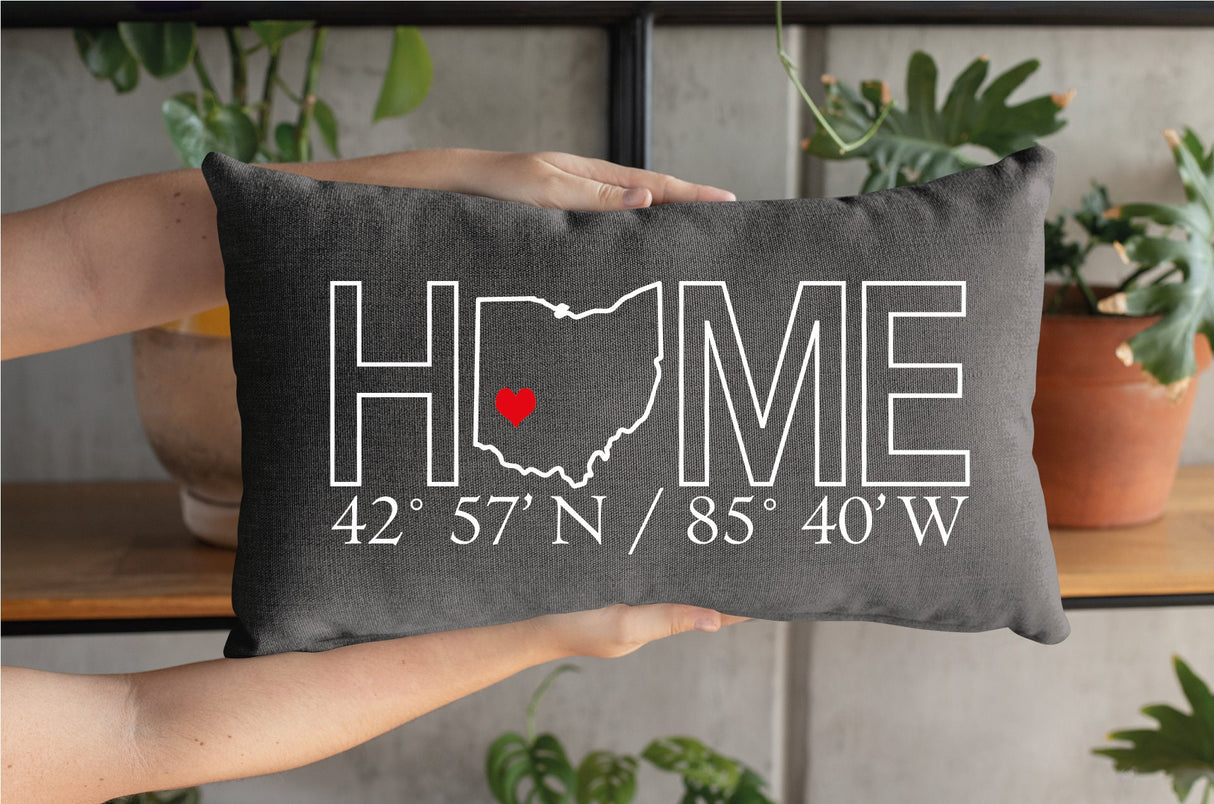 Custom Home Coordinate Pillow, Address Pillow, Home Pillow, Housewarming Gift, Realtor Closing Gift, Coordinate Pillow, House Warming Pillow - Arria Home