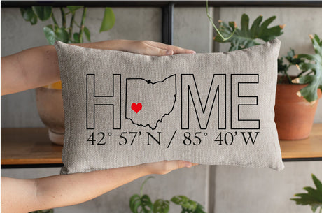 Custom Home Coordinate Pillow, Address Pillow, Home Pillow, Housewarming Gift, Realtor Closing Gift, Coordinate Pillow, House Warming Pillow - Arria Home