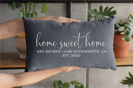 Home Address Pillow, Address Pillow, Home Pillow, House Warming Gift, Housewarming Pillow, First Home, New Home Gift, Custom Address Pillow - Arria Home