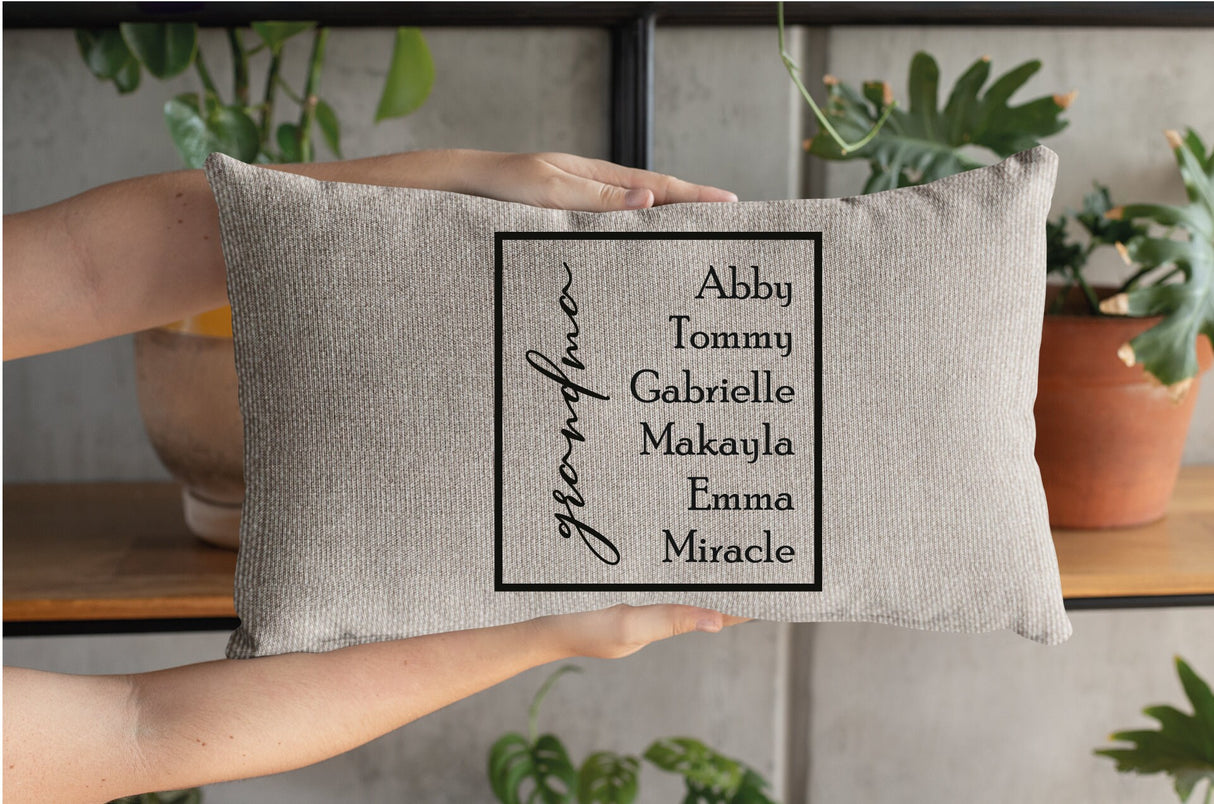 Grandchildren Pillow, Grandma Pillow, Gift for Grandparent, Grandparent Gift, Gift for Mom, Mother's Day, Family, Decorative Pillow - Arria Home