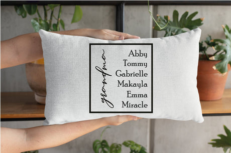 Grandchildren Pillow, Grandma Pillow, Gift for Grandparent, Grandparent Gift, Gift for Mom, Mother's Day, Family, Decorative Pillow - Arria Home