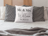 Mr And Mrs Pillow, Custom Pillow, Personalize Pillow, Wedding Gift, Anniversary Gift, Engagement Gift, Custom Pillow Cover, Personalized - Arria Home