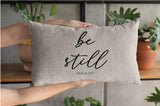 Lumbar Pillow, Throw Pillow, Be Still Pillow, Calligraphy Pillow, Religious Pillow, Christian Pillow, Psalm 37 7 Pillow, Housewarming Pillow - Arria Home