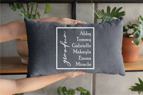 Grandchildren Pillow, Grandma Pillow, Gift for Grandparent, Grandparent Gift, Gift for Mom, Mother's Day, Family, Decorative Pillow - Arria Home