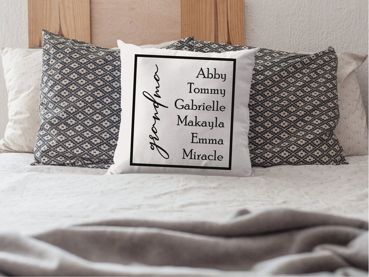 Grandchildren Pillow, Grandma Pillow, Gift for Grandparent, Grandparent Gift, Gift for Mom, Mother's Day, Family, Decorative Pillow - Arria Home