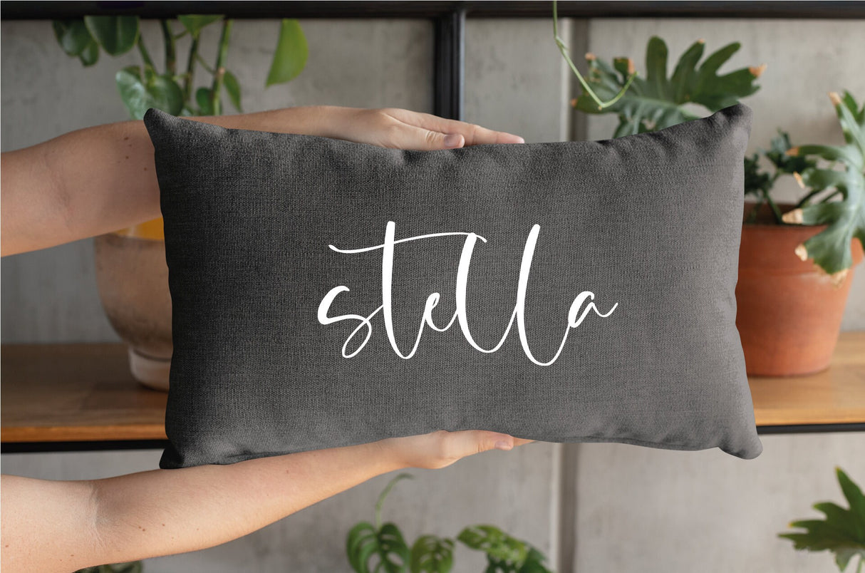 Custom Pillow, Personalized Pillow, Personalize Pillow, Name Pillow, Custom Pillow Covers, Personalized Calligraphy Name, House Warming Gift - Arria Home