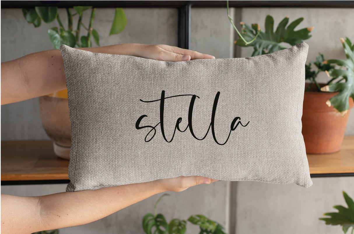 Custom Pillow, Personalized Pillow, Personalize Pillow, Name Pillow, Custom Pillow Covers, Personalized Calligraphy Name, House Warming Gift - Arria Home