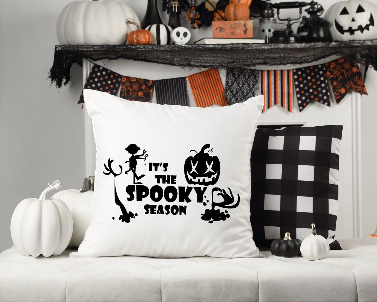 Spooky Season Pillow, Halloween Pillow, Fall Custom Pillow, Halloween Decor, October Pillow, Zombie Pillow, Pumpkin Pillow, Spooky Decor - Arria Home