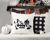 Spooky Season Pillow, Halloween Pillow, Fall Custom Pillow, Halloween Decor, October Pillow, Zombie Pillow, Pumpkin Pillow, Spooky Decor - Arria Home