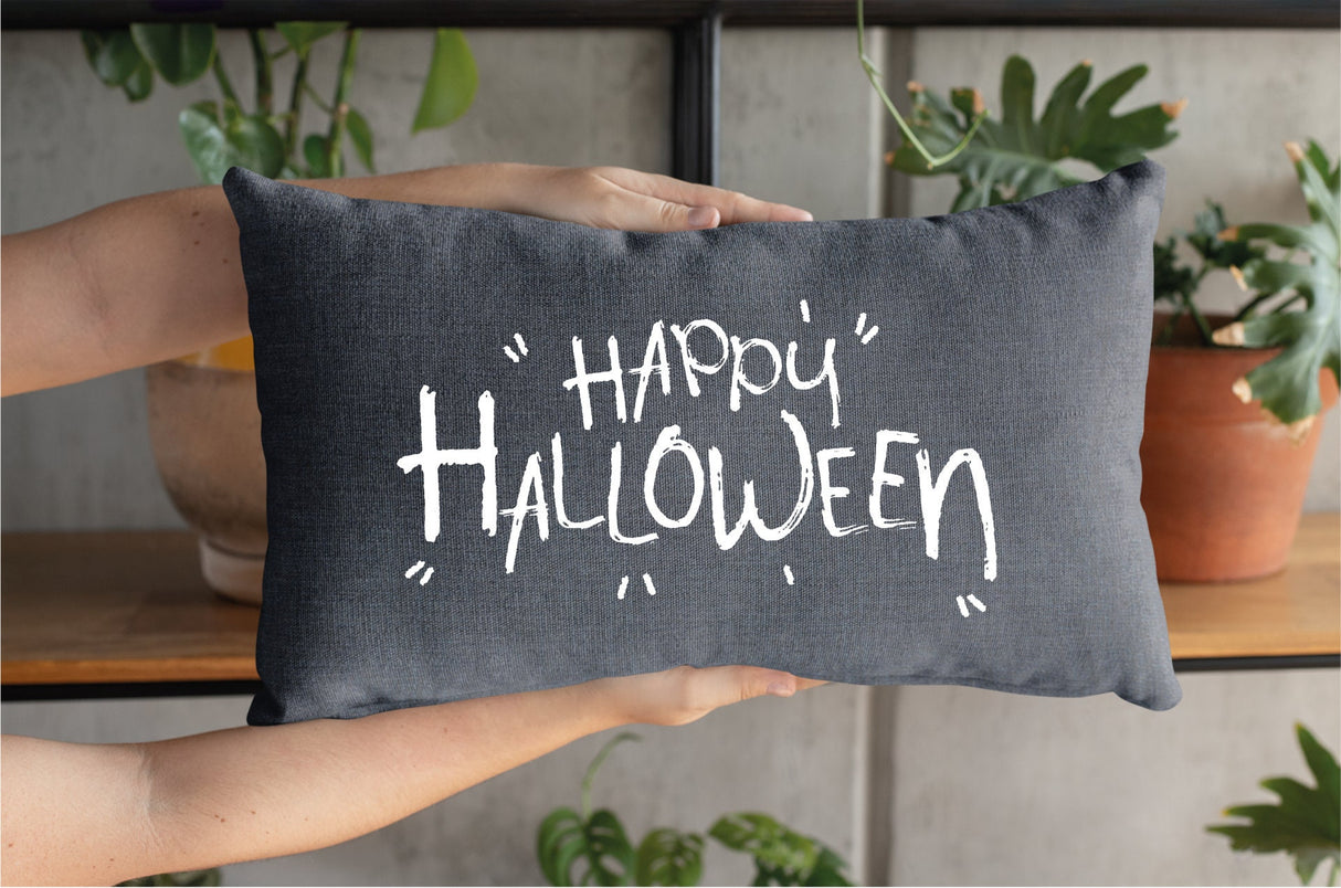 Happy Halloween Pillow Cover, Fall Throw Pillow, Spooky Pillowcase, Halloween Cushion, Halloween Lumbar Pillow, Fall Pillow, Halloween Gift - Arria Home