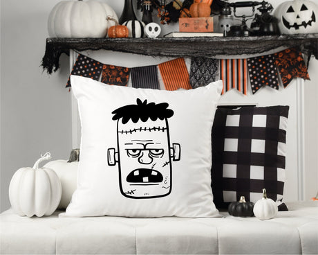 Frankenstein Pillow, Halloween Pillow, Fall Outdoor Pillow, Spooky Decor Pillow, Victor Frankestein Pillow, Halloween Decoration, Fall Decor - Arria Home