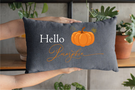 Hello Pumpkin Pillow, Pumpkin Decor, Fall Outdoor Decor, Pumpkin Pillow Cover, Fall Decoration, Thanksgiving Decor, Thanksgiving Gift, Fall - Arria Home