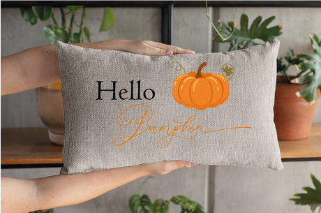 Hello Pumpkin Pillow, Pumpkin Decor, Fall Outdoor Decor, Pumpkin Pillow Cover, Fall Decoration, Thanksgiving Decor, Thanksgiving Gift, Fall - Arria Home