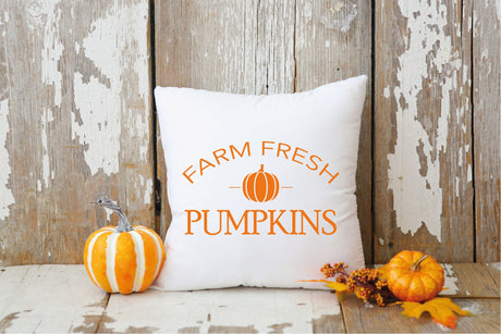 Farm Fresh Pumpkin Pillow, Pumpkin Pillow, Fall Decor, Autumn Throw Pillow, Fall Farmhouse Pillow, Autumn Decor, Thanksgiving Decor, Fall - Arria Home