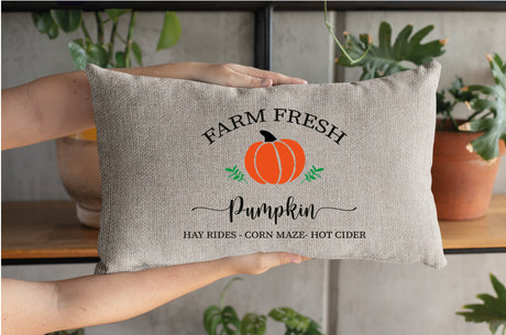 Pumpkin Decor, Fall Decor, Thanksgiving Pillow, Farm Fresh Pumpkin Pillow, Fall Farmhouse Throw Pillow, Fall Pillow, Pumpkin, Fall, Autumn - Arria Home