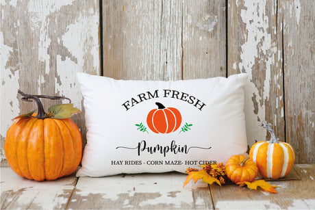 Pumpkin Decor, Fall Decor, Thanksgiving Pillow, Farm Fresh Pumpkin Pillow, Fall Farmhouse Throw Pillow, Fall Pillow, Pumpkin, Fall, Autumn - Arria Home