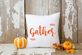 Gather Pillow, Fall Decor, Thanksgiving Decor, Fall Farmhouse Pillow, Decorative Pillow, Rustic Home Decor, Fall Pillow, Autumn Decor, Fall - Arria Home