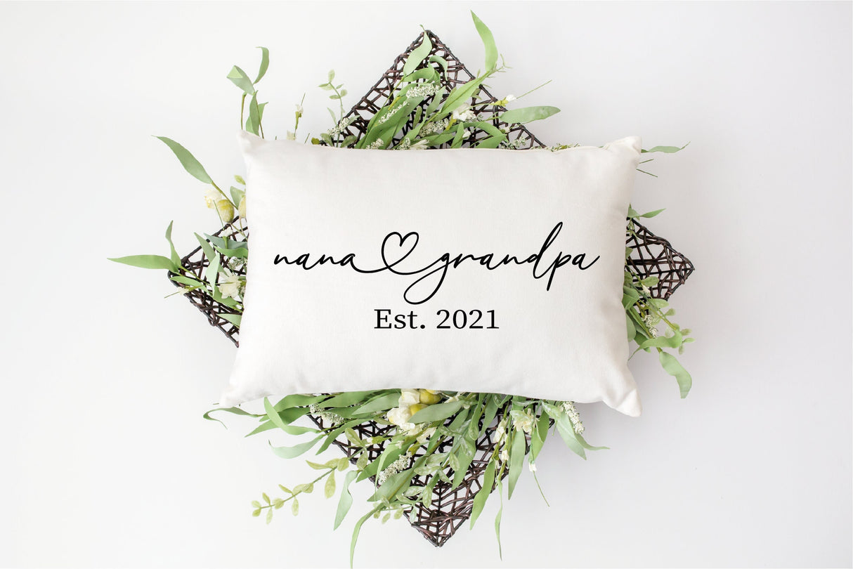 New Grandparents, Baby Announcement Pillow, Grandpa Gift, Grandma Gift, Pregnancy Reveal, Custom Pillow, Personalize Pillow, Decorative - Arria Home