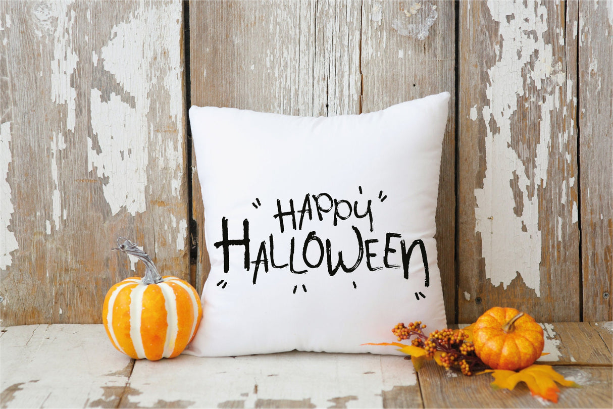 Happy Halloween Pillow Cover, Fall Throw Pillow, Spooky Pillowcase, Halloween Cushion, Halloween Lumbar Pillow, Fall Pillow, Halloween Gift - Arria Home