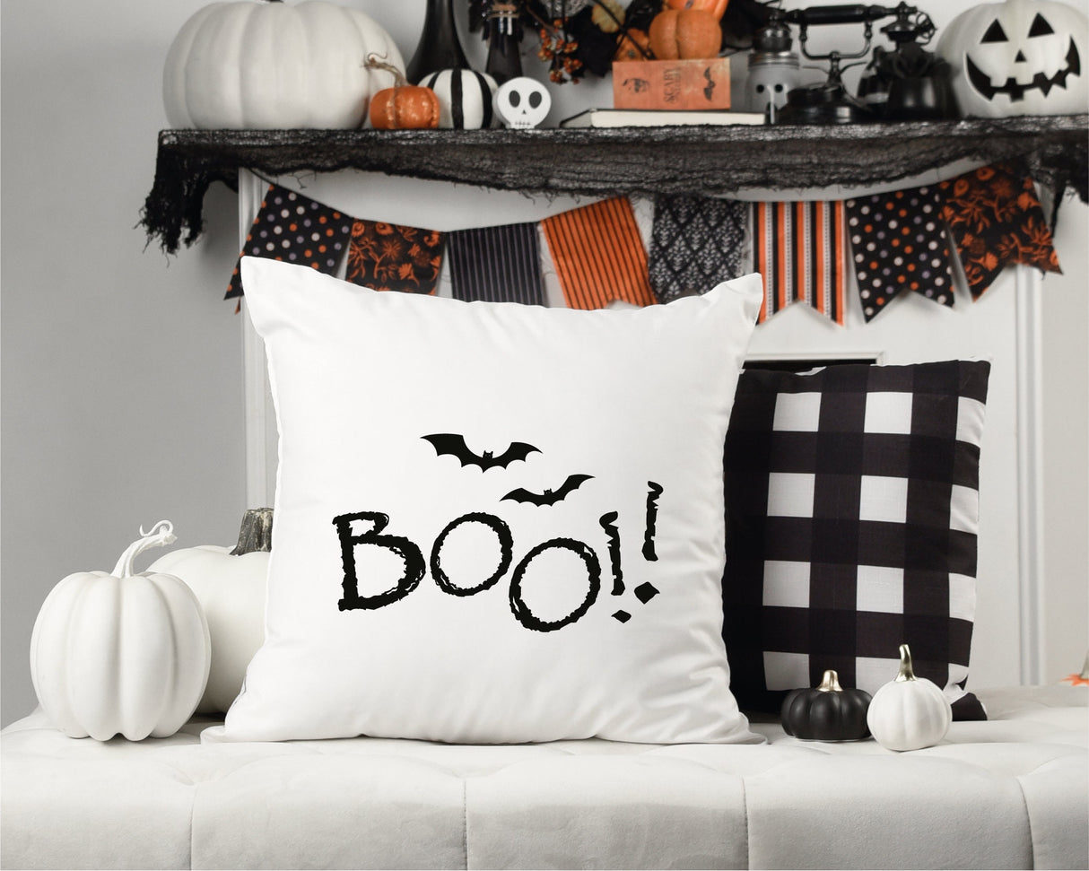 Halloween Boo Pillow , Fall Lumbar Pillow, Spooky Throw Pillow, Farmhouse Fall Pillow, Halloween Home Decor, Fall Home Decor, Halloween Gift - Arria Home