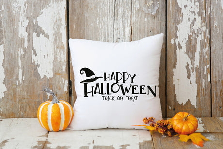 Happy Halloween Pillow, Halloween Throw Pillow, Halloween Decoration, Halloween Gift, Witch Hat, Trick or Treat, Halloween, Fall, Decoration - Arria Home