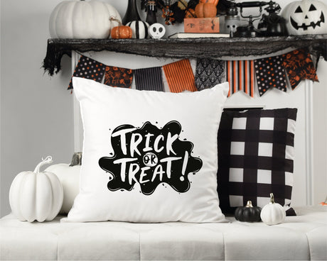 Trick or Treat Pillow, Halloween Pillow, Halloween Decoration, Halloween Gift, Halloween Throw Pillow, Trick or Treat Throw Pillow Cover - Arria Home