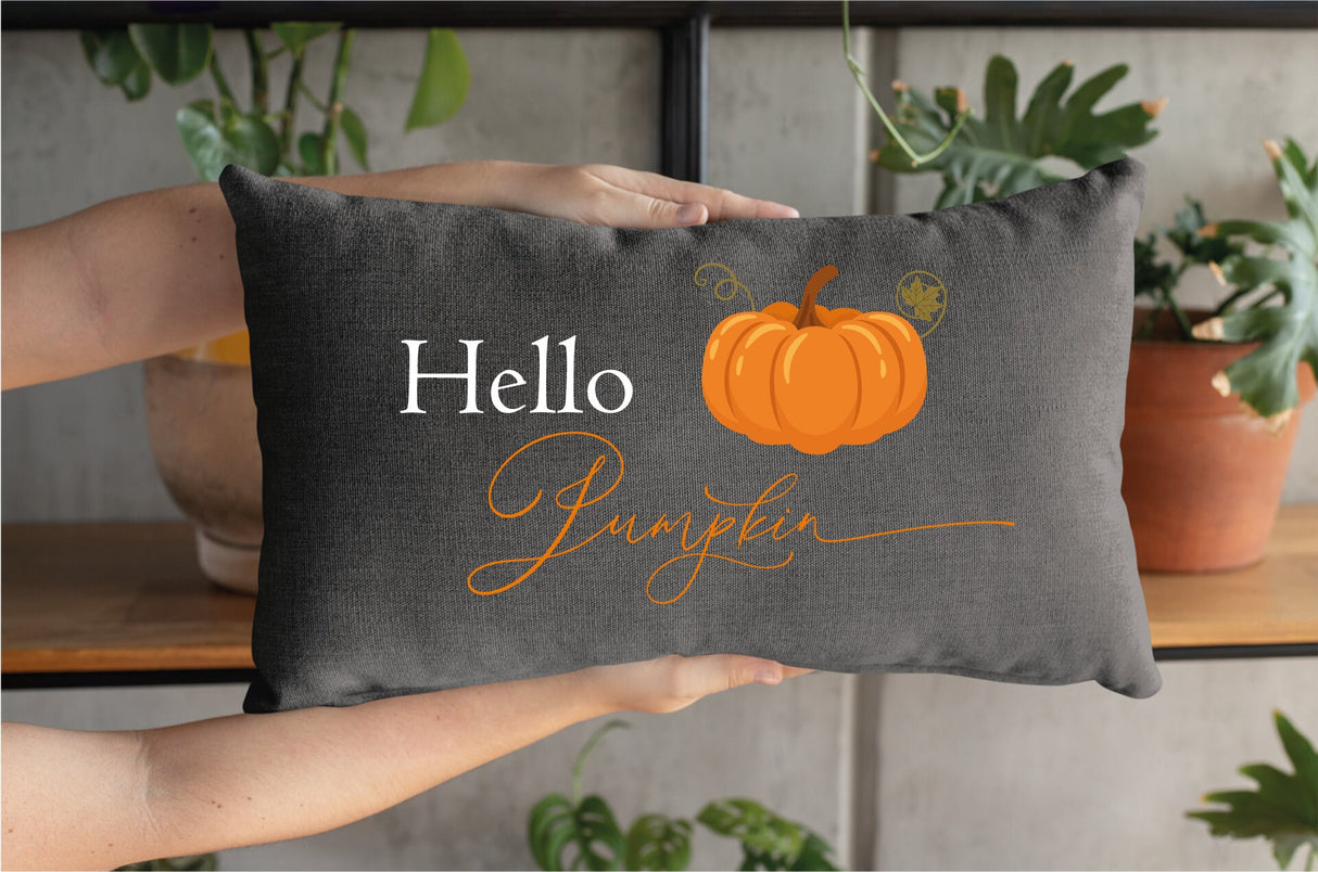 Hello Pumpkin Pillow, Pumpkin Decor, Fall Outdoor Decor, Pumpkin Pillow Cover, Fall Decoration, Thanksgiving Decor, Thanksgiving Gift, Fall - Arria Home