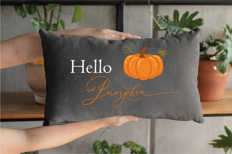 Hello Pumpkin Pillow, Pumpkin Decor, Fall Outdoor Decor, Pumpkin Pillow Cover, Fall Decoration, Thanksgiving Decor, Thanksgiving Gift, Fall - Arria Home