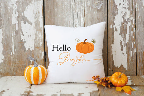 Hello Pumpkin Pillow, Pumpkin Decor, Fall Outdoor Decor, Pumpkin Pillow Cover, Fall Decoration, Thanksgiving Decor, Thanksgiving Gift, Fall - Arria Home