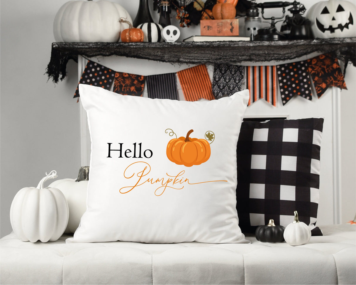 Hello Pumpkin Pillow, Pumpkin Decor, Fall Outdoor Decor, Pumpkin Pillow Cover, Fall Decoration, Thanksgiving Decor, Thanksgiving Gift, Fall - Arria Home