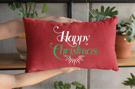 Happy Christmas Pillow, Christmas Pillow Cover, Christmas Cushion, Christmas Cushion, Farmhouse Pillow, Rustic Home Decor, Christmas Gift - Arria Home