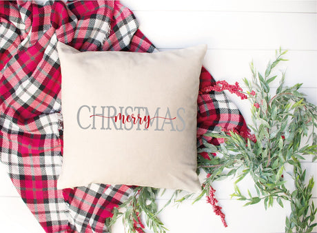 Merry Christmas Pillow, Christmas Pillow Cover, Christmas Decor, Cottage Decor, Farmhouse Decor, Rustic Home Decor, Christmas Cushion, Gift - Arria Home