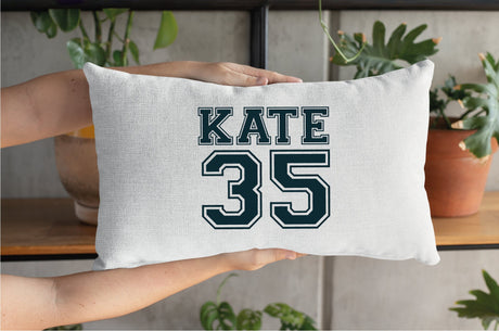 Personalize Sports Pillow, Sports Pillow Cover, Basketball, Football, Soccer, Baseball, Name Pillow Cover, Number Pillow, Name Pillow, Decor - Arria Home