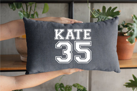 Personalize Sports Pillow, Sports Pillow Cover, Basketball, Football, Soccer, Baseball, Name Pillow Cover, Number Pillow, Name Pillow, Decor - Arria Home