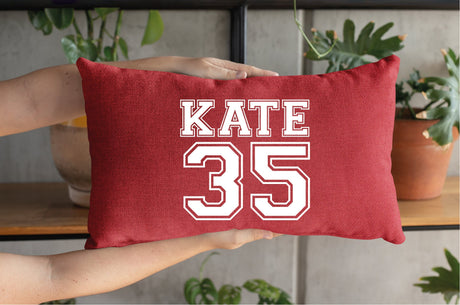 Personalize Sports Pillow, Sports Pillow Cover, Basketball, Football, Soccer, Baseball, Name Pillow Cover, Number Pillow, Name Pillow, Decor - Arria Home