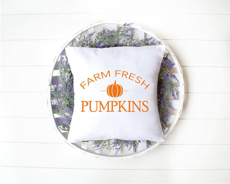 Farm Fresh Pumpkin Pillow, Pumpkin Pillow, Fall Decor, Autumn Throw Pillow, Fall Farmhouse Pillow, Autumn Decor, Thanksgiving Decor, Fall - Arria Home