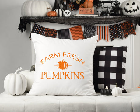 Farm Fresh Pumpkin Pillow, Pumpkin Pillow, Fall Decor, Autumn Throw Pillow, Fall Farmhouse Pillow, Autumn Decor, Thanksgiving Decor, Fall - Arria Home