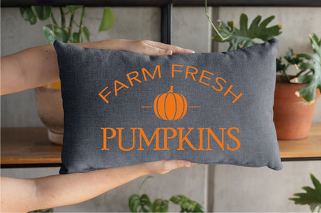 Farm Fresh Pumpkin Pillow, Pumpkin Pillow, Fall Decor, Autumn Throw Pillow, Fall Farmhouse Pillow, Autumn Decor, Thanksgiving Decor, Fall - Arria Home