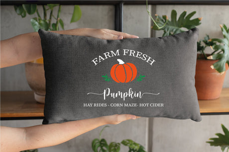 Pumpkin Decor, Fall Decor, Thanksgiving Pillow, Farm Fresh Pumpkin Pillow, Fall Farmhouse Throw Pillow, Fall Pillow, Pumpkin, Fall, Autumn - Arria Home